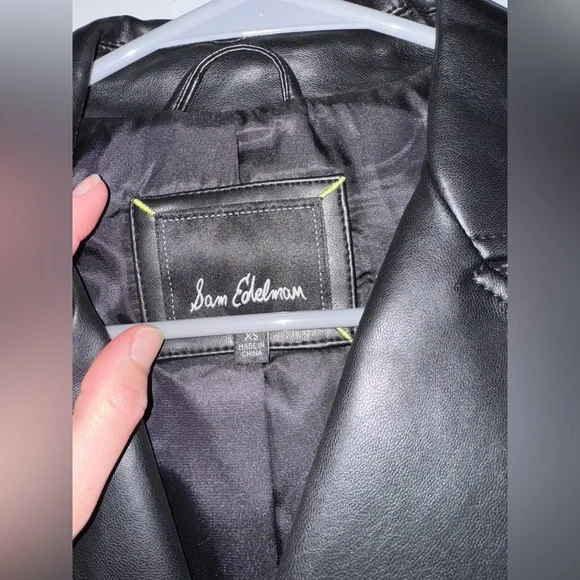 LIKE NEW SAM EDELMAN FAUX LEATHER JACKET - Picture 2 of 7